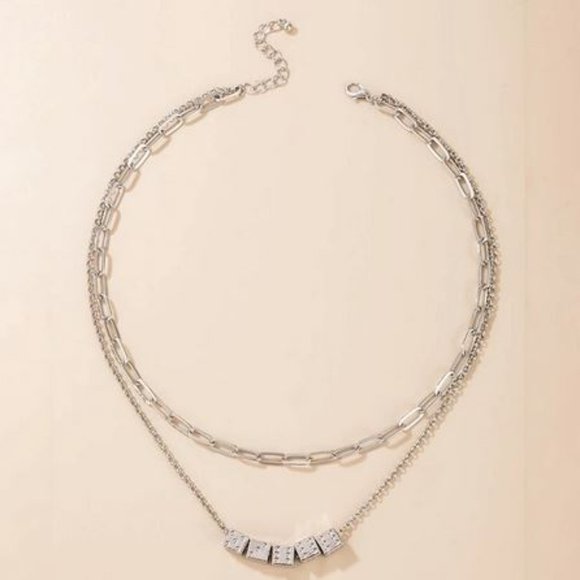 Silver Tone Dice Necklace - Picture 3 of 3